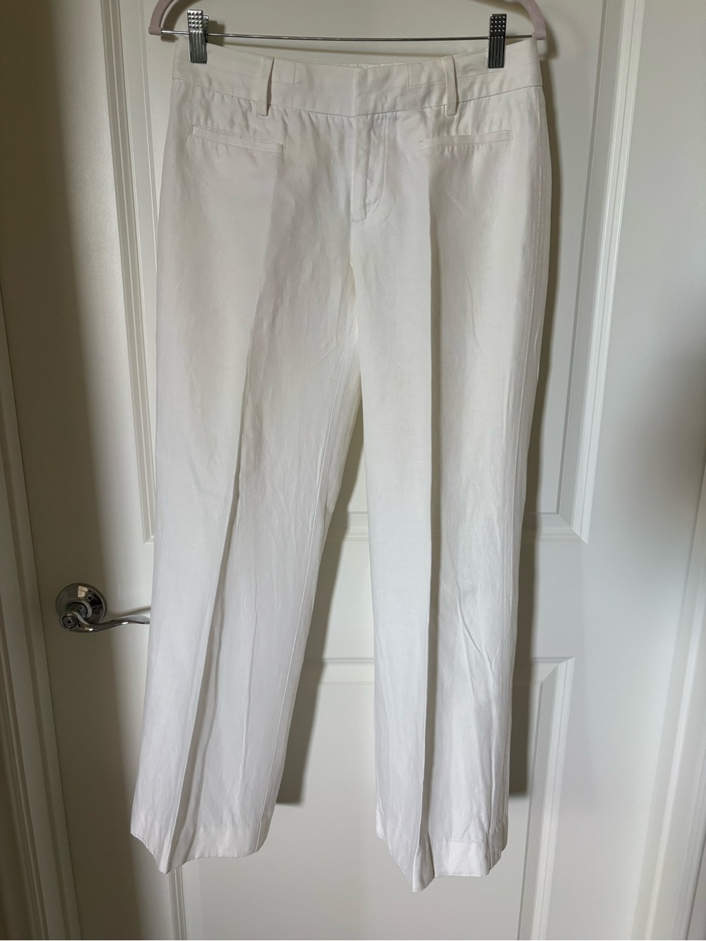 Banana Republic Women Off White Wide-Leg Trousers Size 6